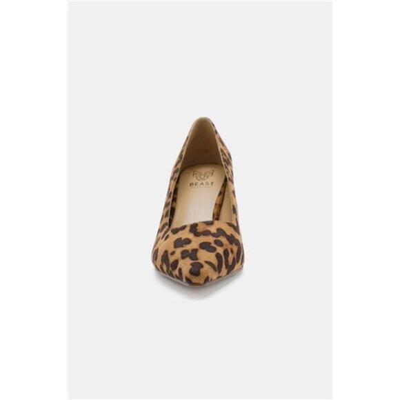 Beast Fashion Faux Suede Leopard Point Toe Pumps - Picture 4 of 6